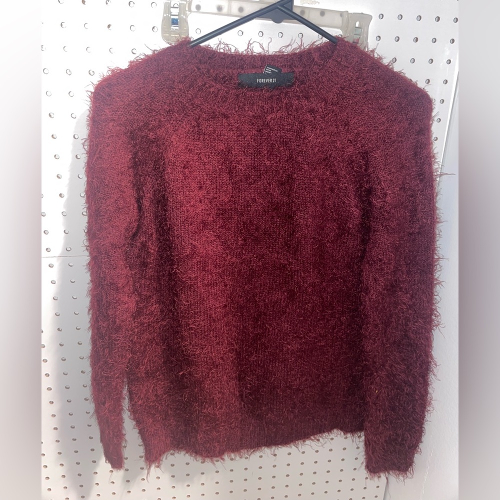 Fuzzy Burgundy Sweater